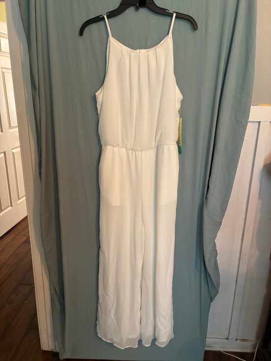 Tacera Pants - Tacera White Spaghetti Strap Jumpsuit